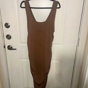 Chocolate brown midi dress